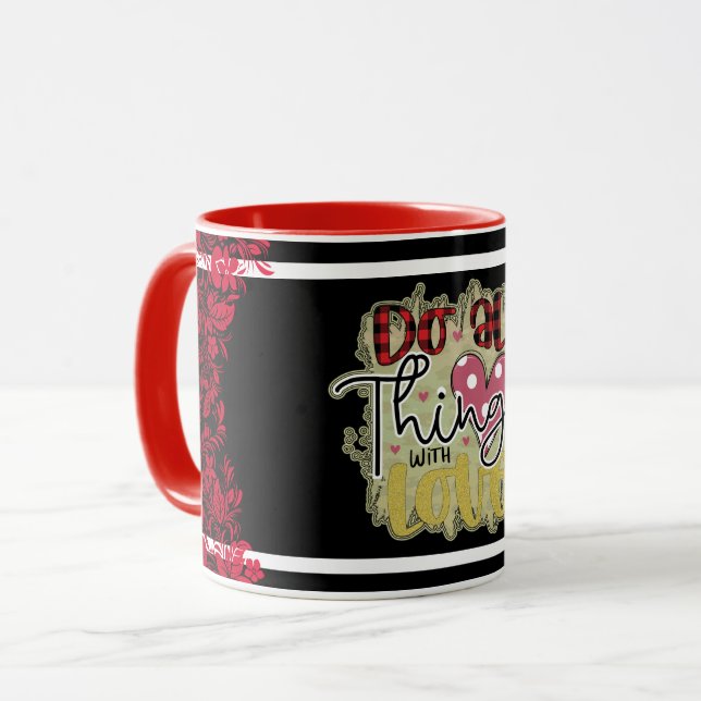 Caneca Trendy Love Glitter Dia de os namorados (Frente Esquerda)