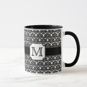 Caneca Trendy Monogrammed Damask Mug