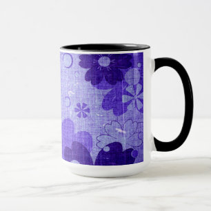 Caneca Trendy Purple Blue Flower Vintage