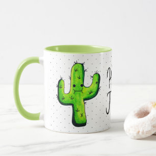 Caneca Trendy Watercolor Cactus & Black Pontos Olá Lá