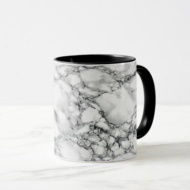 Caneca Trendy White Marble Stone (Frente Esquerda)