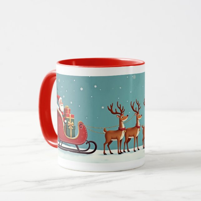 Caneca Trenó do Papai Noel (Frente Esquerda)