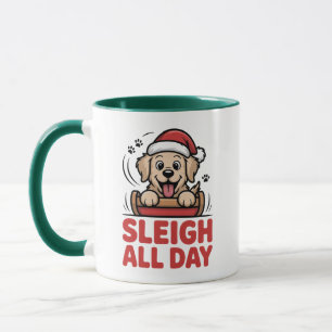Caneca Trenó Todo o Dia Retriever Natalino Alegre