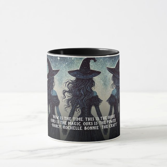 Caneca Três Bruxas à Noite Estrela de Halloween (Centro)