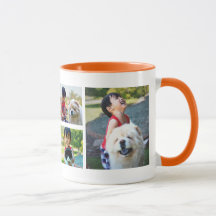 Três café personalizado da colagem 2-Sided da foto