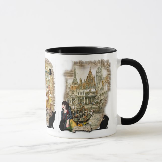 Caneca Três designs Anton Pieck (Direita)