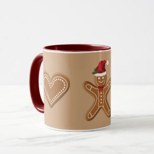 Caneca Três Formas de Biscoito de Natal de Gengibre