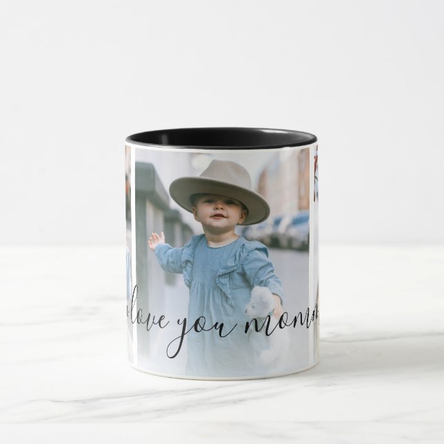 Caneca Três Foto Que Eu Amo Você Mamãe Mug Personalizado (Centro)