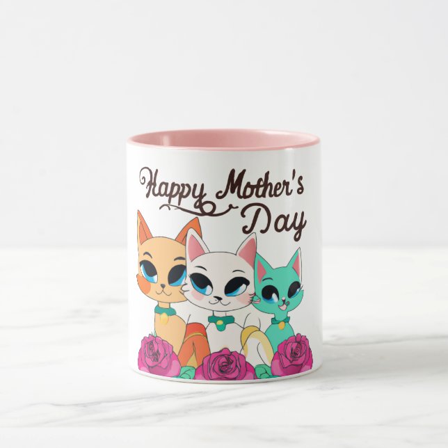 Caneca Três Gatos "Feliz dia de as mães" (Centro)