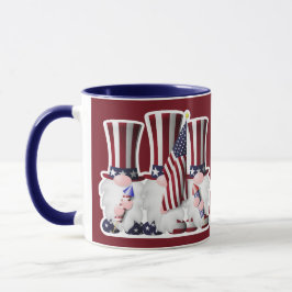 Caneca Três Gnomos Patrióticos Americanos