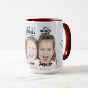 Caneca Três irmãs citações de irmã tipografia de retrato 