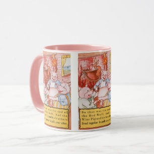 Caneca Três Pequenos Porcos Lobo Cozinhar, Vintage Fairy