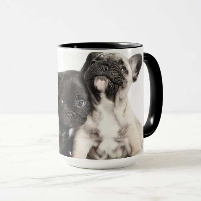 Caneca Três Pug Puppies (Frente Esquerda)