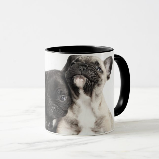 Caneca Três Pug Puppies (Frente Esquerda)