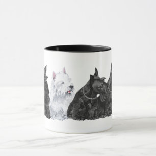 Caneca Três Scotties e um Westie
