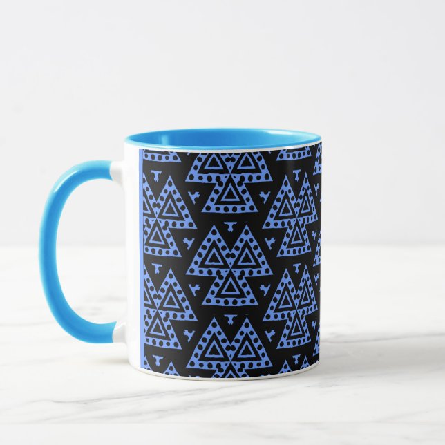 Caneca Três triângulos v1 - Azul (Esquerda)