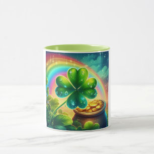 Caneca Trevo do dia do Rainbow Saint Patrick
