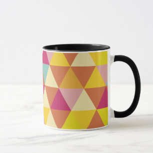 Caneca Triângulos Multicolores Polígonos em Forma Geométr