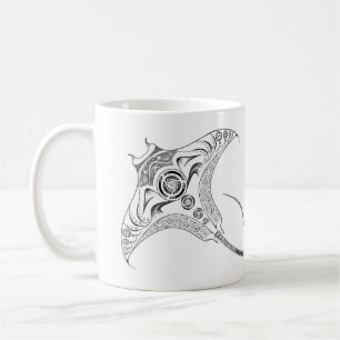 Caneca tribal de Dotwork do raio de Manta