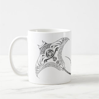 Caneca tribal de Dotwork do raio de Manta