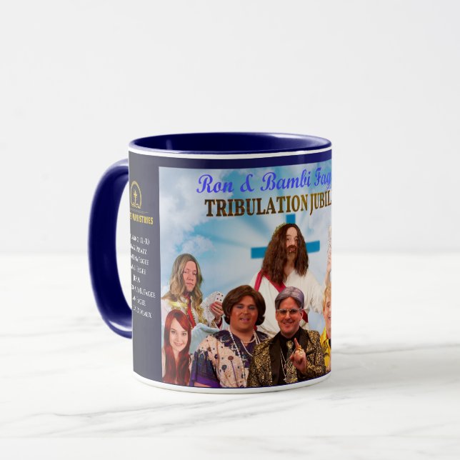 Caneca Tribulação de Jubileu Mug de Ron & Bambi Fagee (Frente Esquerda)