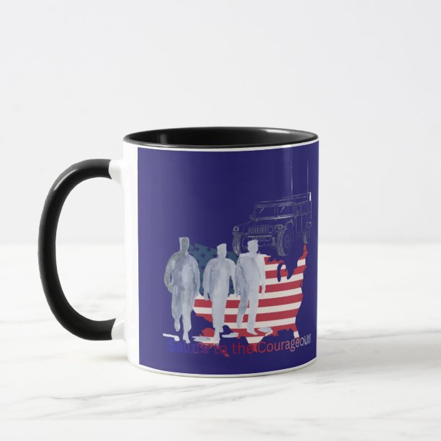 Caneca Tributo corações bravos azul marinho (Esquerda)