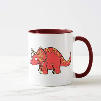 Caneca Triceratops vermelho irritado - Dinosaur-gifts.com