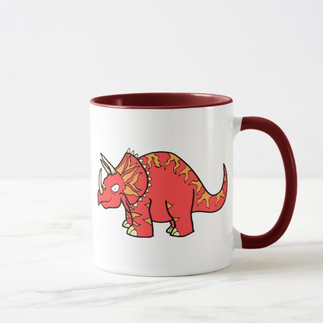 Caneca Triceratops vermelho irritado - Dinosaur-gifts.com (Direita)