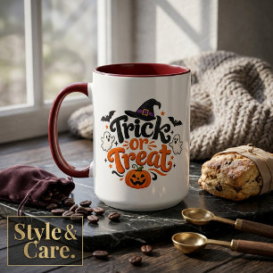 Caneca Trick or Treat Halloween Design Assustador Fofo 15