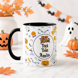 Caneca Trick or Treat Personalizado Fofo de Halloween 