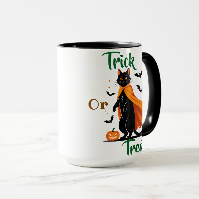 Caneca Trick ou Tratar Black Cat Specialty Mug (Frente Esquerda)