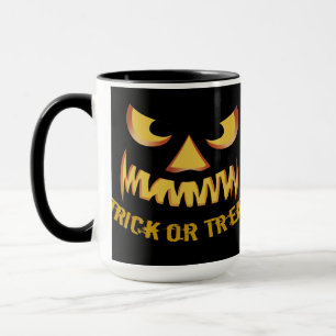 Caneca Trick ou Tratar com a Cara de Abóbora
