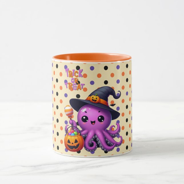 Caneca Trick ou Treine Octopus Halloween (Centro)
