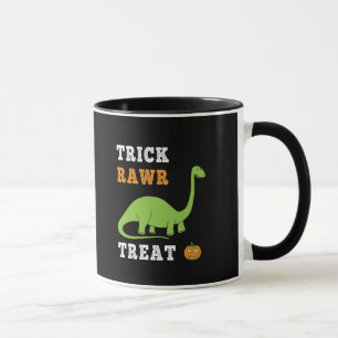 Caneca Trick Rawr Treat Cute Halloween Brontosaurus Dino