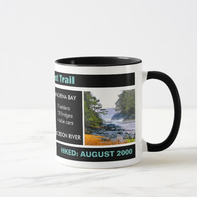 Caneca Trilha da costa oeste, adição de fotos e data, com (Direita)