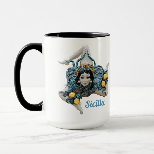 Caneca Trinacria da Sicília símbolo de três pernas Sicíli (Esquerda)