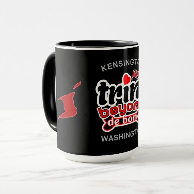 Caneca Trini Além do Mapa e Nome PRETO (Frente Esquerda)