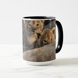 Caneca Trío de Filhotes de Leão com a Mãe