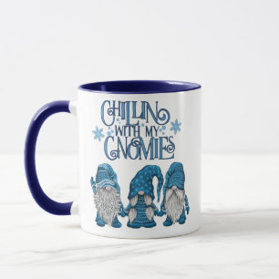 Caneca Trio de inverno azul de Natal com meus fantasmas
