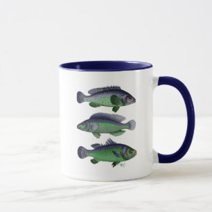 Caneca Trio de Peixes Azul e Verde