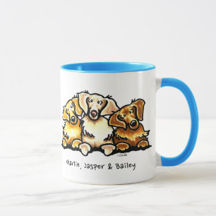 Caneca Trio do golden retriever personalizado