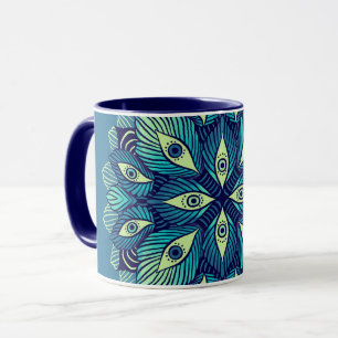 Caneca Trippy Psychedelic Eyes Arte Surreal Floral