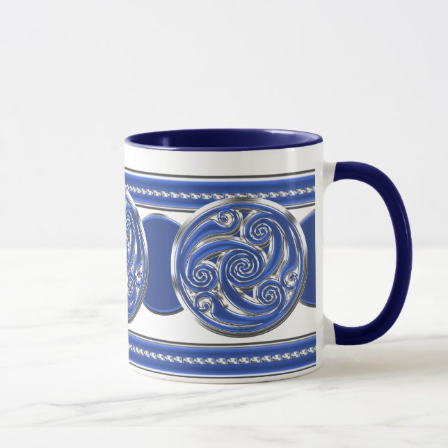Caneca Triskel de prata azul (Direita)
