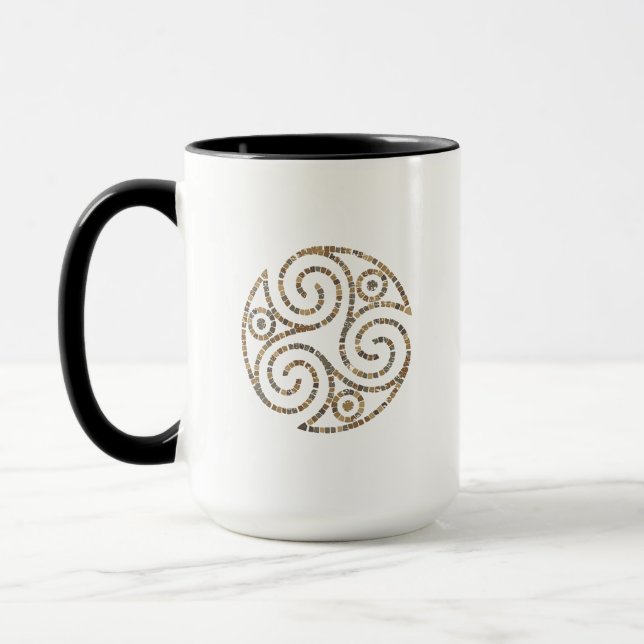 Caneca Triskelion Celtic - Símbolo espiral triplo - Mosai (Esquerda)