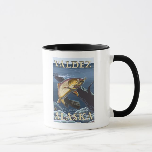 Caneca Troço de pesca de trutas - Valdez, Alasca (Direita)