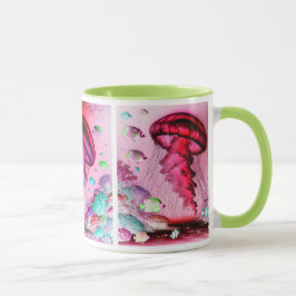 Caneca Trois méduses dérivent au gré des courants.