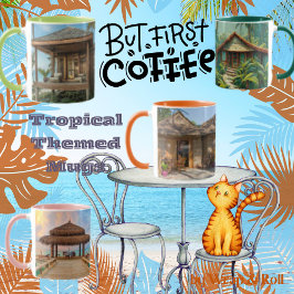 Caneca Tropical Beach Scene Mug