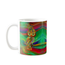 Caneca tropical da coruja da rainha da forma