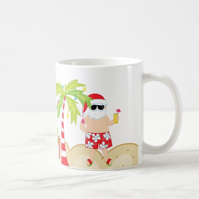 Caneca tropical do Natal da praia do papai noel (Direita)