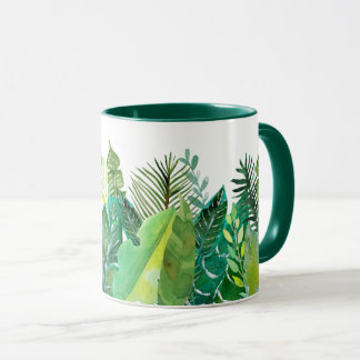 Caneca Tropische groene bladeren